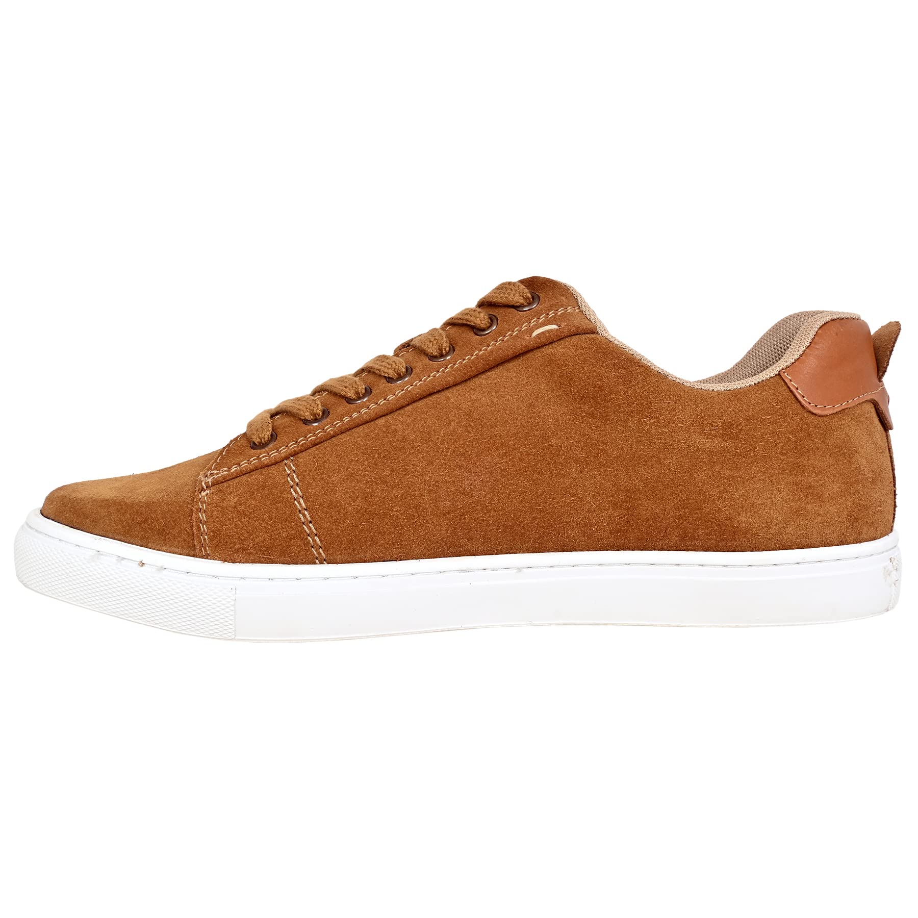 Hx London Suede Lace-Up Sneakers for Men Camel 