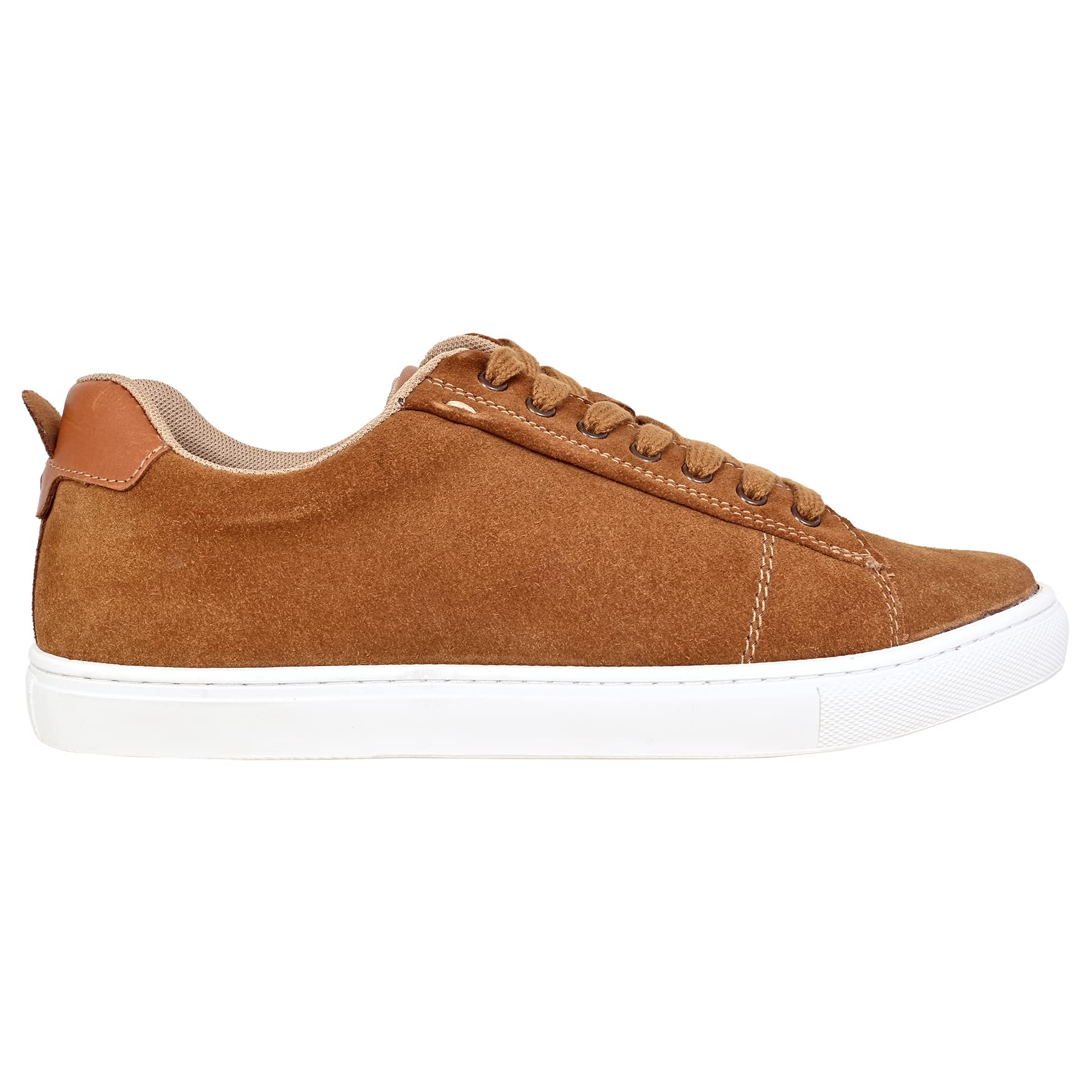 Hx London Suede Lace-Up Sneakers for Men Camel 