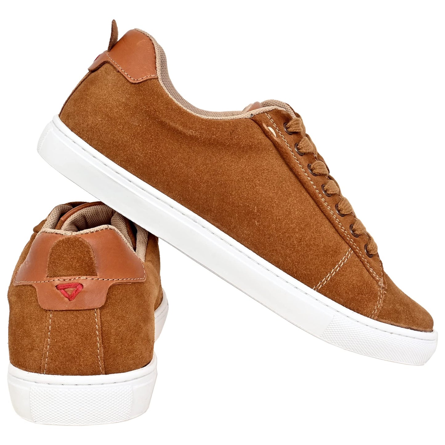 Hx London Suede Lace-Up Sneakers for Men Camel 