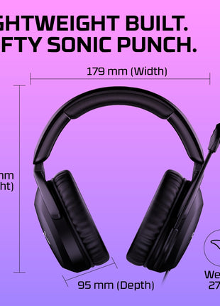HyperX Cloud Stinger 2 Greatness Refined, Lightweight Wired Over Ear Headset with mic, Swivel-to-Mute Function, 50mm Drivers, PC Compatible - Black (519T1AA) 