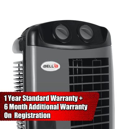 IBELL DELUXE High Speed Tower Fan, Low Power Consumption and Anti-Rust Body, 25-foot Air Delivery, 4-way Air Flow (Grey) 