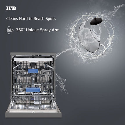 IFB 16 Place Settings â€ŽHot water wash Free Standing Dishwasher (Neptune VX2 Plus, Inox Grey, In Built Heater with Turbo Drying, Perfect for Indian Utensils) 