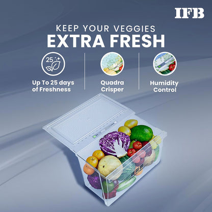 IFB 187L 2 Star Direct-Cool Single Door Refrigerator (2024, IFBDC-2132NCSE, Blue) Extraordinary Storage with Humidity Controller 