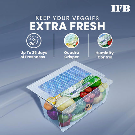 IFB 197L 5 Star Direct Cool Single Door Refrigerator (2024 Model, IFBDC-2235DBSE, Brush Grey, Advanced Inverter Compressor, Extraordinary Storage with Humidity Controller) 