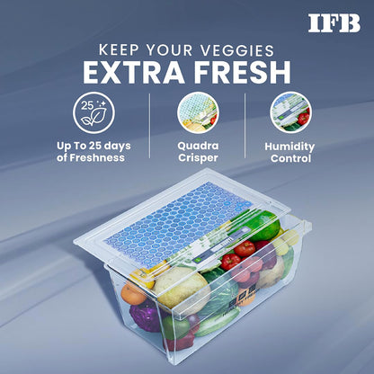 IFB 197L 5 Star Direct Cool Single Door Refrigerator (2024 Model, IFBDC-2235DBSE, Brush Grey, Advanced Inverter Compressor, Extraordinary Storage with Humidity Controller) 