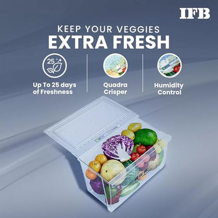 IFB 197L 5 Star Direct-Cool Single Door Refrigerator with Advanced Inverter Compressor (2024, IFBDC-2235DBMED,Mystic Bloosom Blue) Extraordinary Storage with Humidity Controller 