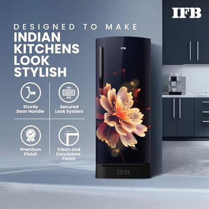 IFB 197L 5 Star Direct-Cool Single Door Refrigerator with Advanced Inverter Compressor (2024, IFBDC-2235DBMED,Mystic Bloosom Blue) Extraordinary Storage with Humidity Controller 