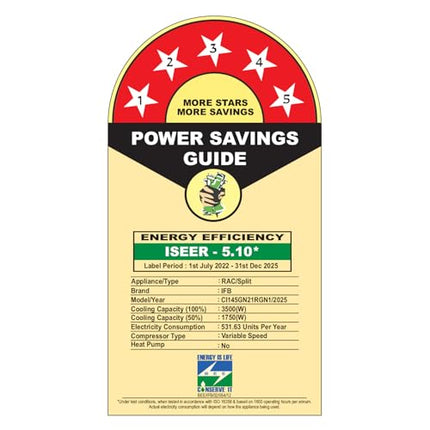 IFB 2025 Model Gold Pro Series 1 Ton 5 Star Split AC with Hybrid Technology, Works upto 55°C, 4-Way Swing, Higher Cooling Capacity, Self-Clean & AI - White (CI145GN21RGN1, Copper Condenser) 