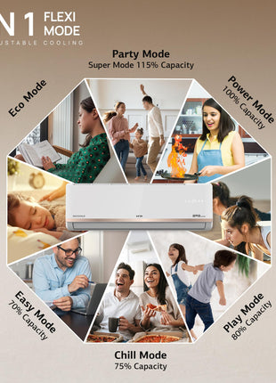 IFB 2025 Model Gold Pro Series 1 Ton 5 Star Split AC with Hybrid Technology, Works upto 55°C, 4-Way Swing, Higher Cooling Capacity, Self-Clean & AI - White (CI145GN21RGN1, Copper Condenser) 