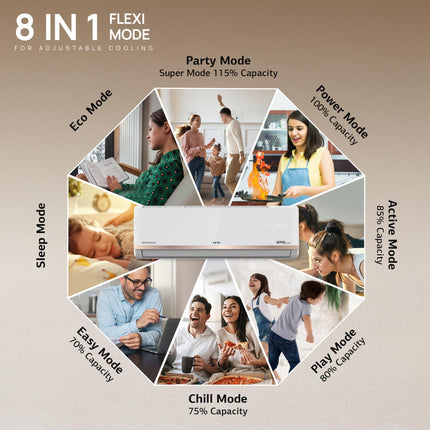 IFB 2025 Model Gold Pro Series 1 Ton 5 Star Split AC with Hybrid Technology, Works upto 55°C, 4-Way Swing, Higher Cooling Capacity, Self-Clean & AI - White (CI145GN21RGN1, Copper Condenser) 