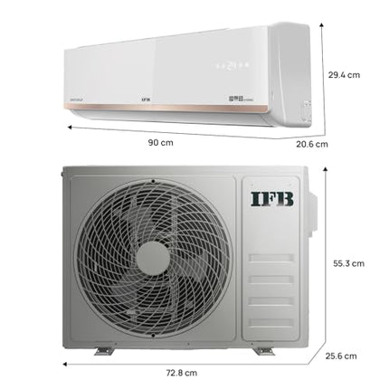 IFB 2025 Model Gold Pro Series 1 Ton 5 Star Split AC with Hybrid Technology, Works upto 55°C, 4-Way Swing, Higher Cooling Capacity, Self-Clean & AI - White (CI145GN21RGN1, Copper Condenser) 