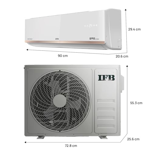 IFB 2025 Model Gold Pro Series 1 Ton 5 Star Split AC with Hybrid Technology, Works upto 55°C, 4-Way Swing, Higher Cooling Capacity, Self-Clean & AI - White (CI145GN21RGN1, Copper Condenser) 