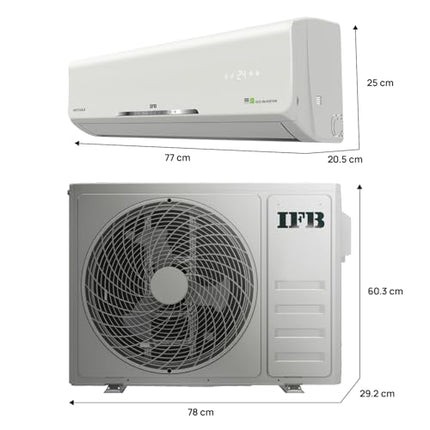 IFB 2025 Model Silver Star Series 1 Ton 3 Star Split AC with HD Compressor, AI, Dual Gold Fin, Nano Tek Coating & 8-in-1 Flexi Mode – White (CI133SS11RGM1, Copper Condenser) 