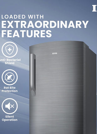 IFB 206L 5 Star Direct Cool Single Door Refrigerator (IFBDC-2325DBSE, Brush Grey, Advanced Inverter Compressor, Extraordinary Storage with Humidity Controller) 