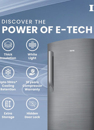 IFB 206L 5 Star Direct Cool Single Door Refrigerator (IFBDC-2325DBSE, Brush Grey, Advanced Inverter Compressor, Extraordinary Storage with Humidity Controller) 