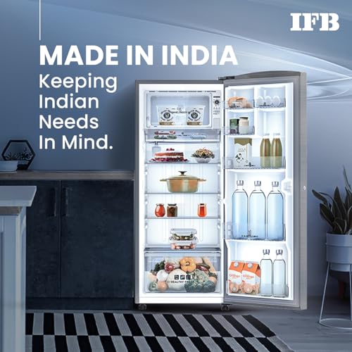 IFB 206L 5 Star Direct Cool Single Door Refrigerator (IFBDC-2325DBSE, Brush Grey, Advanced Inverter Compressor, Extraordinary Storage with Humidity Controller) 