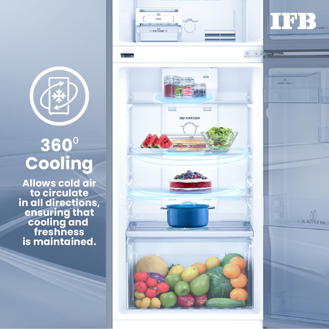 IFB 241L 3 Star Frost Free Advanced Inverter Double Door Refrigerator (Eco Cool IFBFF-2913DBSE, Brush Grey, 7 in 1 Multi Mode with 360 Degree Cooling) 