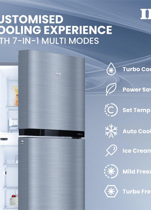 IFB 241L 3 Star Frost Free Advanced Inverter Double Door Refrigerator (Eco Cool IFBFF-2913DBSE, Brush Grey, 7 in 1 Multi Mode with 360 Degree Cooling) 