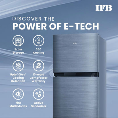 IFB 241L 3 Star Frost Free Advanced Inverter Double Door Refrigerator (Eco Cool IFBFF-2913DBSE, Brush Grey, 7 in 1 Multi Mode with 360 Degree Cooling) 