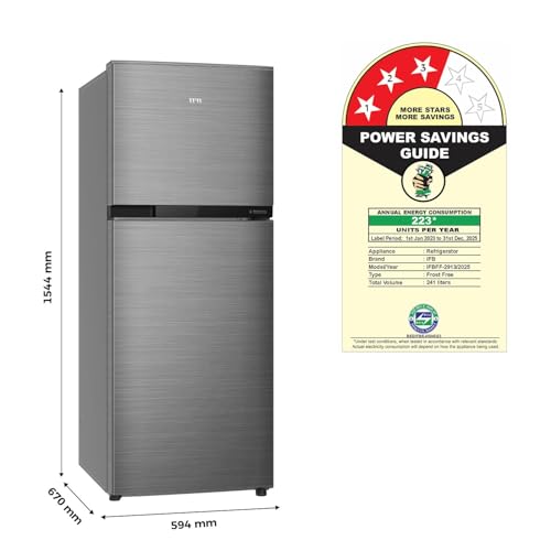 IFB 241L 3 Star Frost Free Advanced Inverter Double Door Refrigerator (Eco Cool IFBFF-2913DBSE, Brush Grey, 7 in 1 Multi Mode with 360 Degree Cooling) 