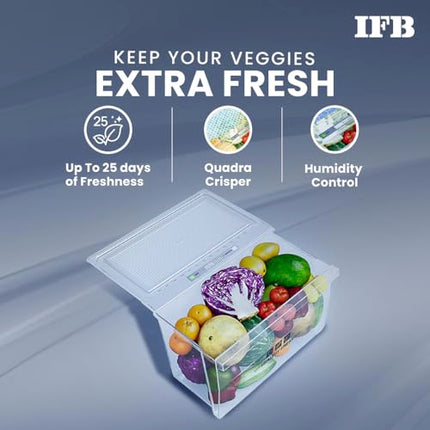 IFB 243L 2 Star Frost Free inverter with Double Door Refrigerator (IFBFF-2902NBSE, Brush Grey) 7 in 1 Multi Mode with 360 Degree Cooling 