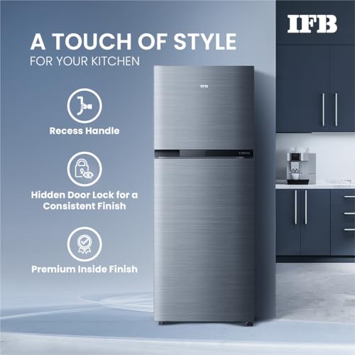 IFB 243L 2 Star Frost Free inverter with Double Door Refrigerator (IFBFF-2902NBSE, Brush Grey) 7 in 1 Multi Mode with 360 Degree Cooling 