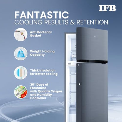 IFB 243L 2 Star Frost Free inverter with Double Door Refrigerator (IFBFF-2902NBSE, Brush Grey) 7 in 1 Multi Mode with 360 Degree Cooling 