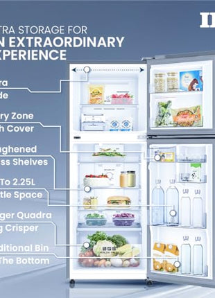 IFB 243L 2 Star Frost Free inverter with Double Door Refrigerator (IFBFF-2902NBSE, Brush Grey) 7 in 1 Multi Mode with 360 Degree Cooling 