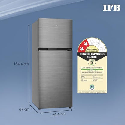 IFB 243L 2 Star Frost Free inverter with Double Door Refrigerator (IFBFF-2902NBSE, Brush Grey) 7 in 1 Multi Mode with 360 Degree Cooling 