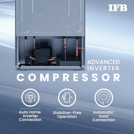 IFB 265L 2 Star Frost Free Double Door Refrigerator with Advanced Inverter Compressor (IFBFF-3152DBSE, Brush Grey) 7 in 1 Multi Mode with 360 Degree Cooling 
