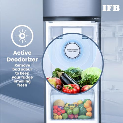 IFB 265L 2 Star Frost Free Double Door Refrigerator with Advanced Inverter Compressor (IFBFF-3152DBSE, Brush Grey) 7 in 1 Multi Mode with 360 Degree Cooling 