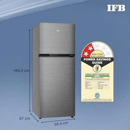 IFB 265L 2 Star Frost Free Double Door Refrigerator with Advanced Inverter Compressor (IFBFF-3152DBSE, Brush Grey) 7 in 1 Multi Mode with 360 Degree Cooling 