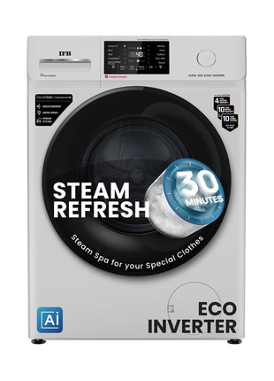 IFB 6.5 Kg 5 Star Powered by AI with 9 Swirl Wash, Fully Automatic Front Load Washing Machine (ELENA GXN 6510, Steam Refresh Program with Eco Inverter, Grey) 