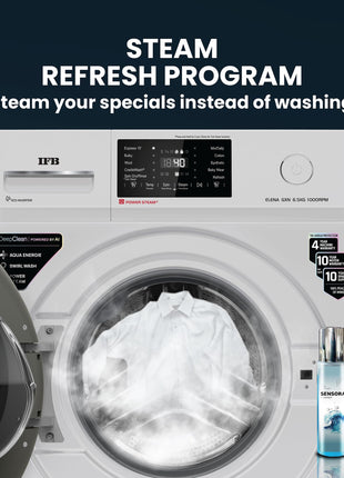 IFB 6.5 Kg 5 Star Powered by AI with 9 Swirl Wash, Fully Automatic Front Load Washing Machine (ELENA GXN 6510, Steam Refresh Program with Eco Inverter, Grey) 