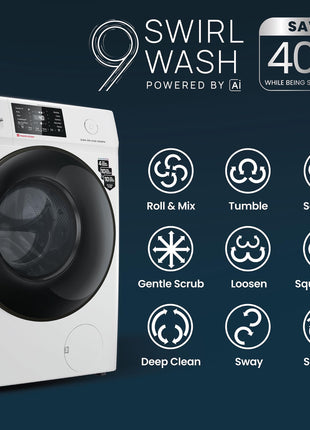 IFB 6.5 Kg 5 Star Powered by AI with 9 Swirl Wash, Fully Automatic Front Load Washing Machine (ELENA GXN 6510, Steam Refresh Program with Eco Inverter, Grey) 