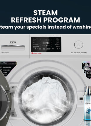 IFB 6 Kg 5 Star Powered by AI with 9 Swirl Wash, Fully Automatic Front Load Washing Machine (DIVA GXN 6010, Steam Refresh Program with Eco Inverter, Grey) 
