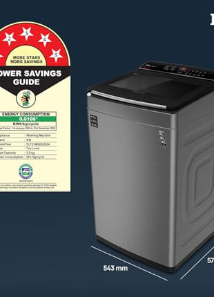 IFB 7.5 Kg 5 Star with DeepClean® Technology, AI Powered, Fully Automatic Top Load Washing Machine (TL751MS2S, PowerSteam®, Inbuilt Heater, Mystic Silver) 