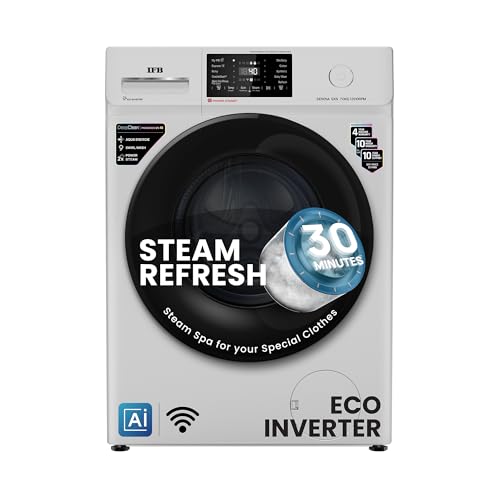 IFB 7 Kg 5 Star Powered by AI with 9 Swirl Wash, WiFi, Fully Automatic Front Load Washing Machine (SERENA GXN 7012, Steam Refresh Program with Eco Inverter, Grey) price under 30000