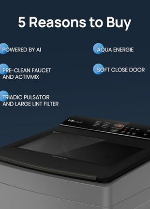 IFB 7 Kg 5 Star with Deep Clean® Technology, AI Powered, Fully Automatic Top Load Washing Machine (TL701MG1, ActivMix, Aqua Energie, Med Grey) 