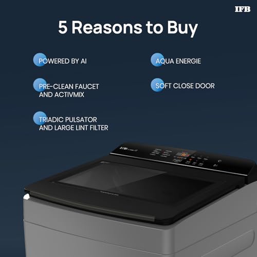 IFB 7 Kg 5 Star with Deep Clean® Technology, AI Powered, Fully Automatic Top Load Washing Machine (TL701MG1, ActivMix, Aqua Energie, Med Grey) 
