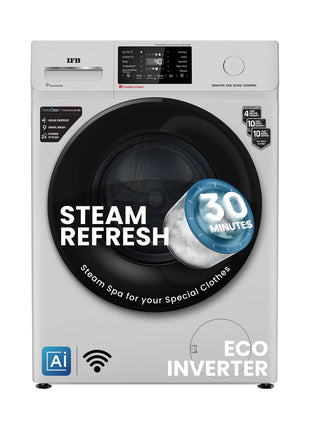 IFB 8 Kg 5 Star Powered by AI with 9 Swirl Wash, WiFi, Fully Automatic Front Load Washing Machine (Senator GXN 8012, Steam Refresh Program with Eco Inverter, Grey) 
