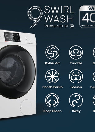 IFB 8 Kg 5 Star Powered by AI with 9 Swirl Wash, WiFi, Fully Automatic Front Load Washing Machine (Senator GXN 8012, Steam Refresh Program with Eco Inverter, Grey) 