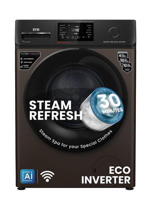 IFB 8 Kg 5 Star Powered by AI with 9 Swirl Wash, WiFi, Fully Automatic Front Load Washing Machine (Senator MBN 8012, Steam Refresh Program with Eco Inverter, Mocha) 