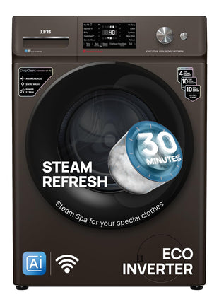 IFB 9 Kg 5 Star, DeepClean® Technology, AI Powered, WiFi, Fully Automatic Front Load Washing Machine (EXECUTIVE MXN 9014K CMS, PowerSteam®, 9 Swirl, Steam Refresh, Inbuilt Heater, Eco Inverter, Mocha) 