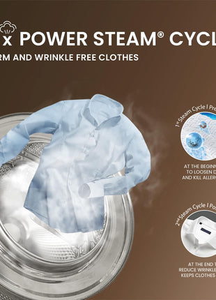 IFB 9 Kg 5 Star, DeepClean® Technology, AI Powered, WiFi, Fully Automatic Front Load Washing Machine (EXECUTIVE MXN 9014K CMS, PowerSteam®, 9 Swirl, Steam Refresh, Inbuilt Heater, Eco Inverter, Mocha) 