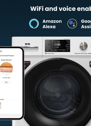 IFB 9 Kg 5 Star Powered by AI with 9 Swirl Wash, WiFi, Fully Automatic Front Load Washing Machine (Executive SXN 9014K, Steam Refresh Program with Eco Inverter, Rich Silver) 