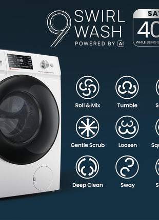 IFB 9 Kg 5 Star Powered by AI with 9 Swirl Wash, WiFi, Fully Automatic Front Load Washing Machine (Executive SXN 9014K, Steam Refresh Program with Eco Inverter, Rich Silver) 