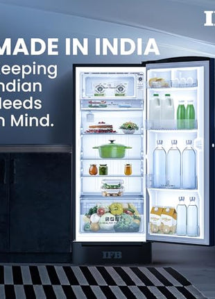 IFB Smart Choice 187L 4 Star Direct Cool Advanced Inverter Single Door Refrigerator (IFBDC-2134DBNED, Divine Bliss-Blue, Humidity Controller, Extraordinary Space with Base Drawer) 