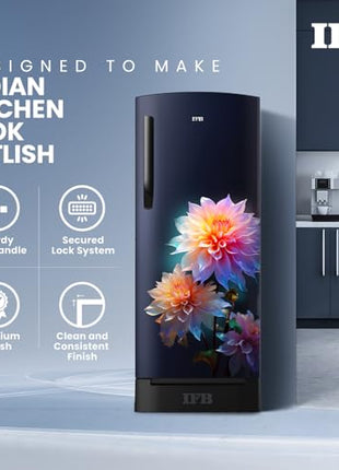 IFB Smart Choice 187L 4 Star Direct Cool Advanced Inverter Single Door Refrigerator (IFBDC-2134DBNED, Divine Bliss-Blue, Humidity Controller, Extraordinary Space with Base Drawer) 