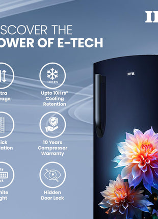 IFB Smart Choice 187L 4 Star Direct Cool Advanced Inverter Single Door Refrigerator (IFBDC-2134DBNED, Divine Bliss-Blue, Humidity Controller, Extraordinary Space with Base Drawer) 